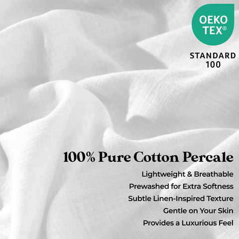 Chloe 100% Cotton Linen Texture Vintage Wash Deep Pocket Bed Pillowcase Set
