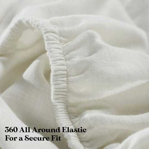 Chloe 100% Cotton Linen Texture Vintage Wash Deep Pocket Bed Sheet Set