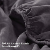 Chloe 100% Cotton Linen Texture Vintage Wash Deep Pocket Bed Sheet Set