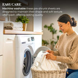 Chloe 100% Cotton Linen Texture Vintage Wash Deep Pocket Bed Sheet Set