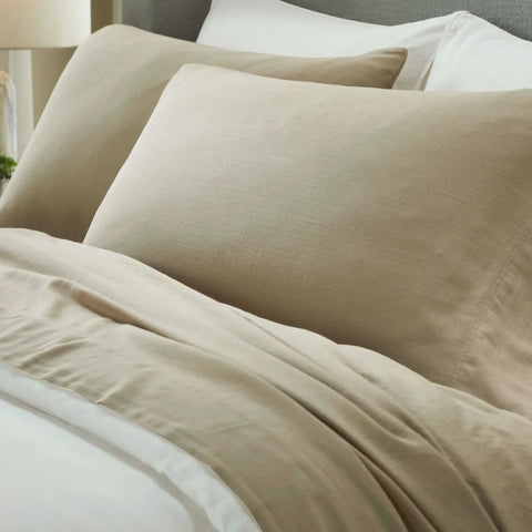 Chloe 100% Cotton Linen Texture Vintage Wash Deep Pocket Bed Pillowcase Set