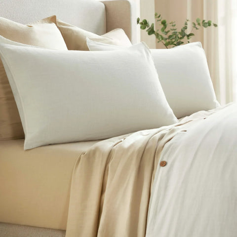 Chloe 100% Cotton Linen Texture Vintage Wash Duvet Cover Set