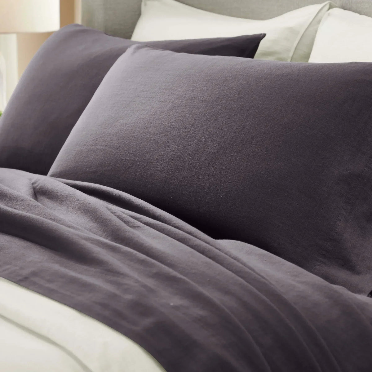 Chloe 100% Cotton Linen Texture Vintage Wash Deep Pocket Bed Pillowcase Set