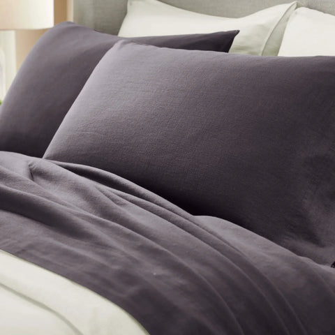 Chloe 100% Cotton Linen Texture Vintage Wash Deep Pocket Bed Pillowcase Set