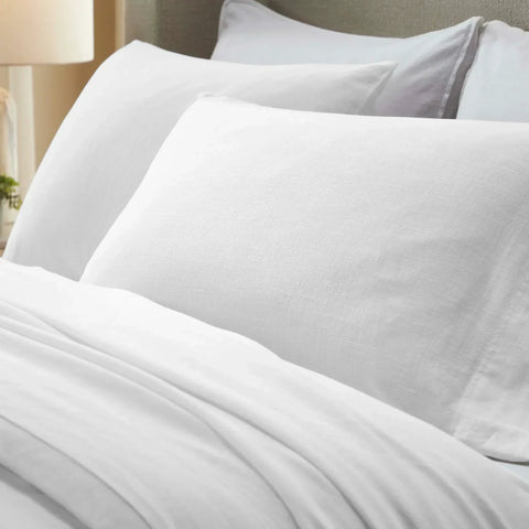 Chloe 100% Cotton Linen Texture Vintage Wash Deep Pocket Bed Pillowcase Set