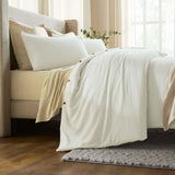 Chloe 100% Cotton Linen Texture Vintage Wash Duvet Cover Set