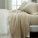 Chloe 100% Cotton Linen Texture Vintage Wash Deep Pocket Bed Sheet Set