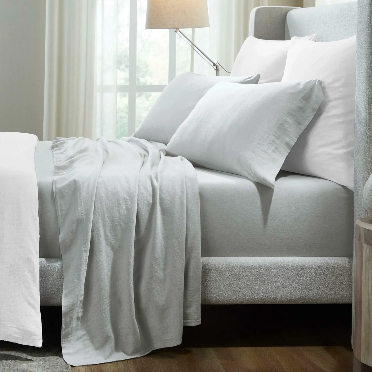 Chloe 100% Cotton Linen Texture Vintage Wash Deep Pocket Bed Sheet Set