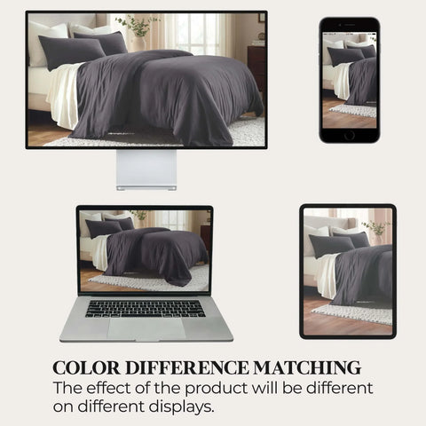 Chloe 100% Cotton Linen Texture Vintage Wash Duvet Cover Set