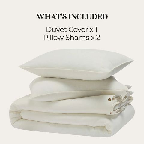 Chloe 100% Cotton Linen Texture Vintage Wash Duvet Cover Set