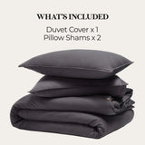 Chloe 100% Cotton Linen Texture Vintage Wash Duvet Cover Set