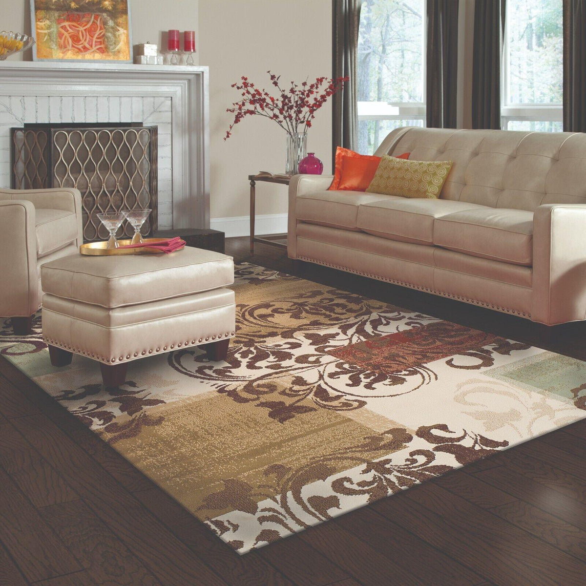 Storyville Geometric Scroll Patchwork Indoor Area Rugs Or Runnner Rug