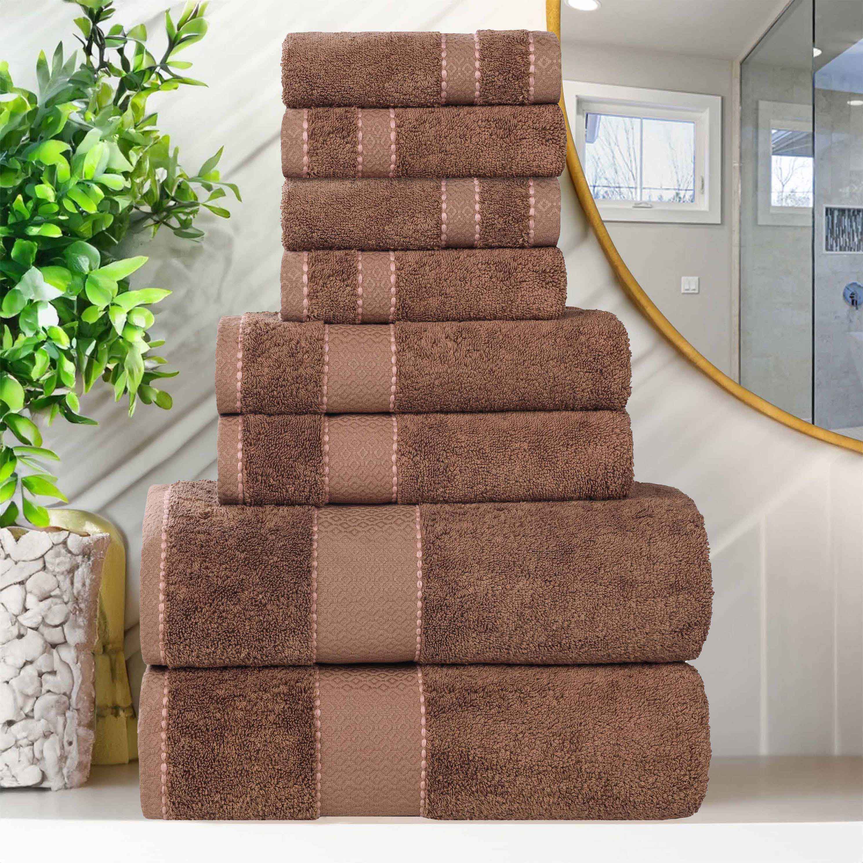 Niles Egyptian Giza Cotton Plush Heavyweight Soft 8 Piece Towel Set
