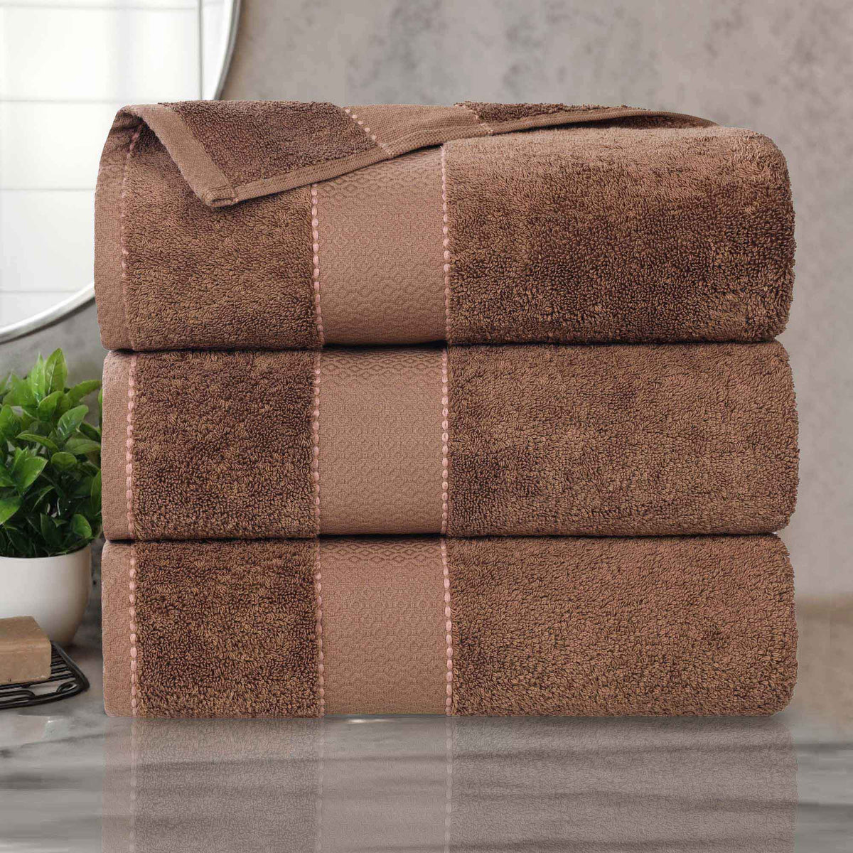 Giza Cotton Plush Absorbent Bath Towel Set of 3