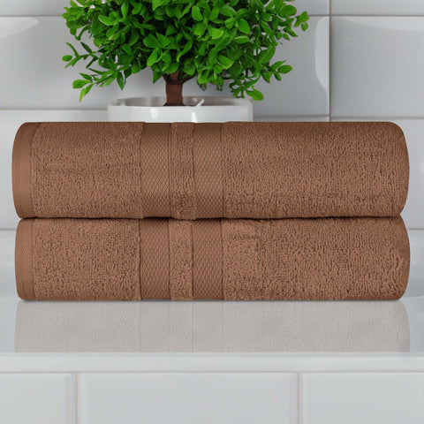 Ultra-Soft Cotton Solid Medium Weight Absorbent Bath Towel Set of 2