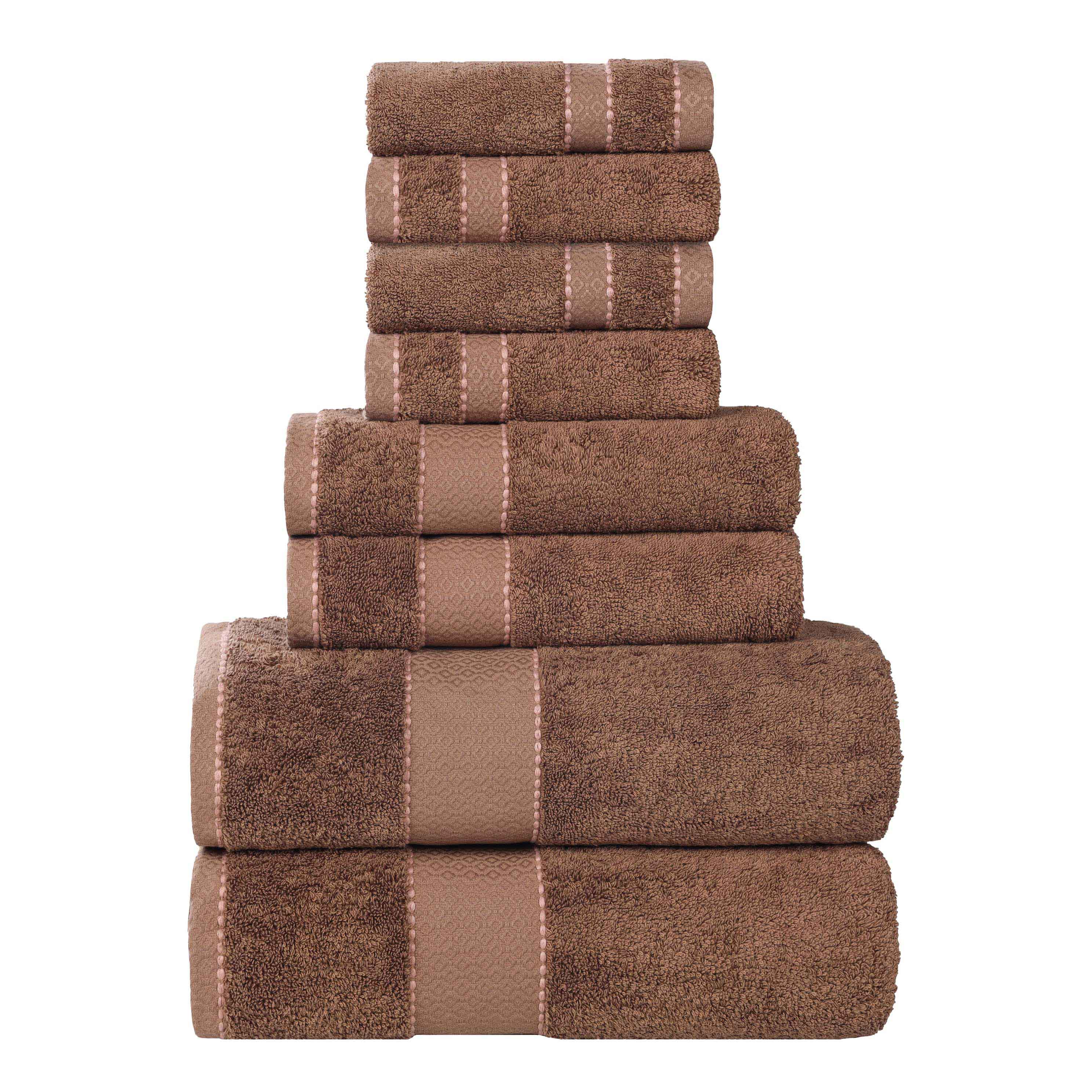 Niles Egyptian Giza Cotton Plush Heavyweight Soft 8 Piece Towel Set