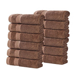 Niles Egyptian Giza Cotton Plush Absorbent Face Towel Washcloth Set of 12