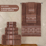 Zero-Twist Cotton Jacquard Towel Set 9 Piece - Sadie
