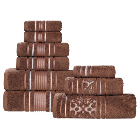 Zero-Twist Cotton Jacquard Towel Set 9 Piece - Sadie