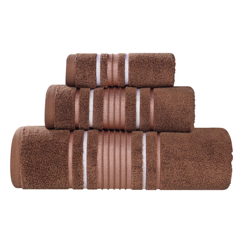 Sadie Zero Twist Cotton Solid Absorbent 3 Piece Towel Set