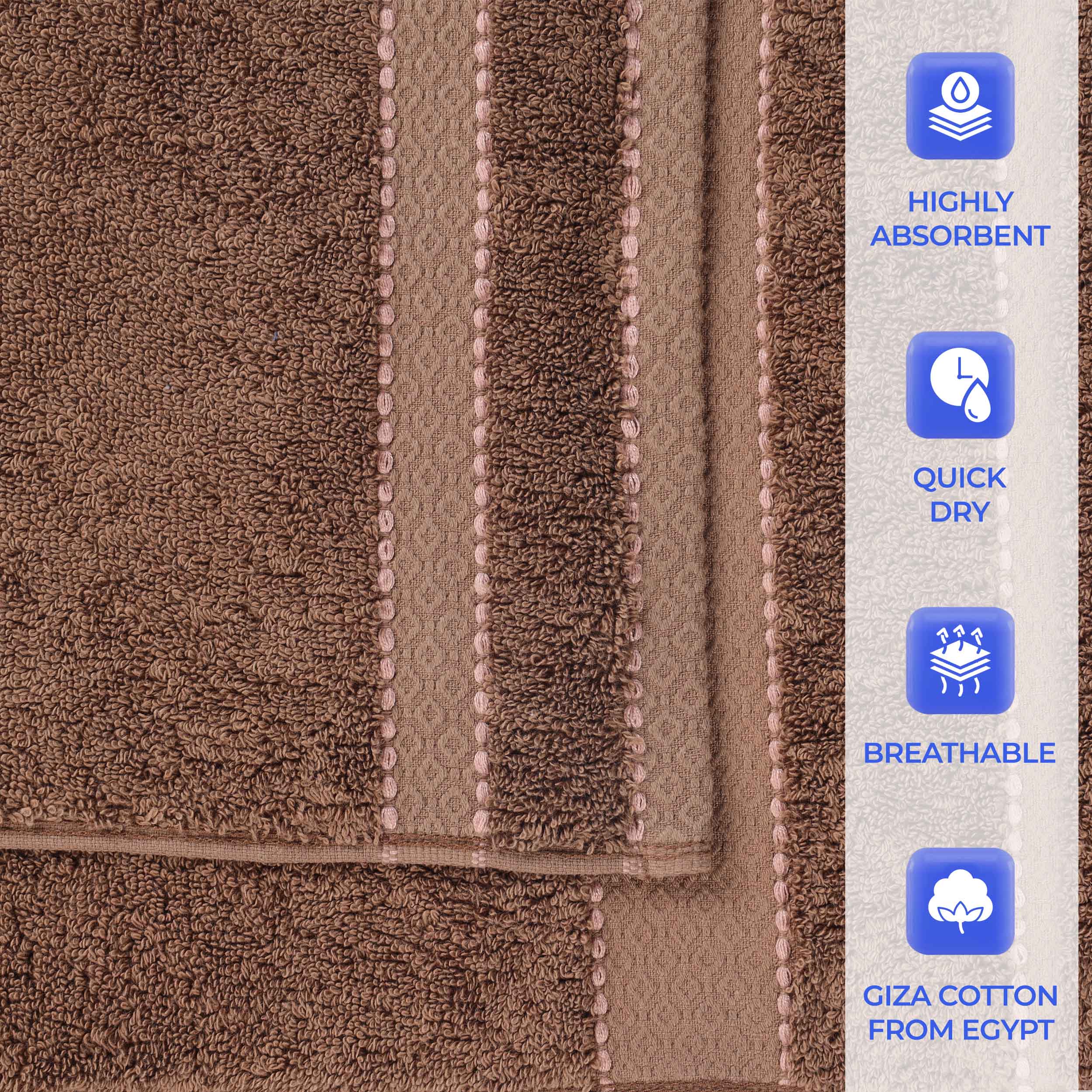 Niles Egyptian Giza Cotton Plush Heavyweight Soft 9 Piece Towel Set