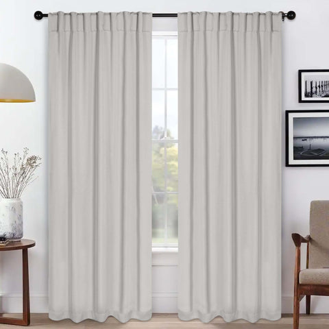 Blackout Window Curtains Solid Room Darkening Back Tab Set of 2