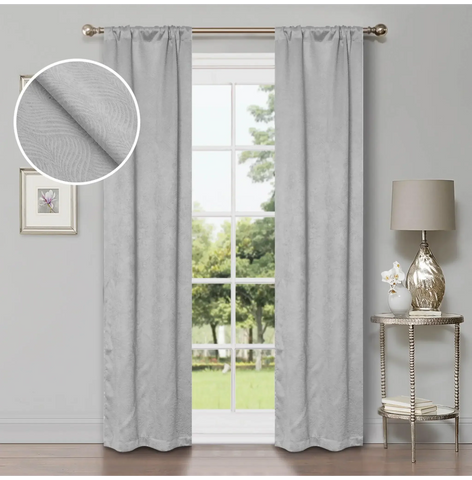 Blackout Window Curtains Waverly Geometric Room Darkening Washable Set of 2