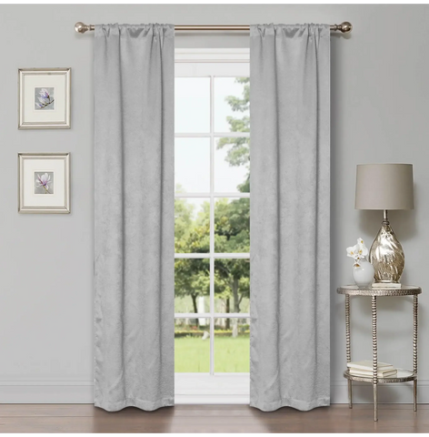 Blackout Window Curtains Waverly Geometric Room Darkening Washable Set of 2