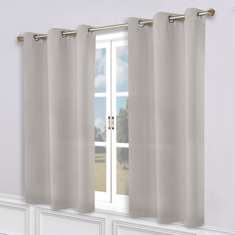 Classic Modern Solid Room Darkening Blackout Curtain Panels, Set of 2