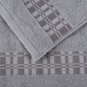Larissa Cotton Geometric Border Bath Towel Set of 4