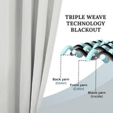 Solid Machine Washable Room Darkening Blackout Curtains, Set of 2