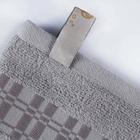Larissa Cotton Geometric Border Bath Towel Set of 4