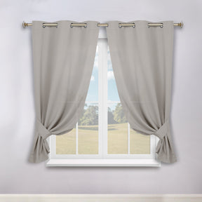 Classic Modern Solid Room Darkening Blackout Curtain Panels, Set of 2