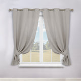 Classic Modern Solid Room Darkening Blackout Curtain Panels, Set of 2