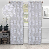 Ribbon Trellis Washable Room Darkening Blackout Curtains, Set of 2
