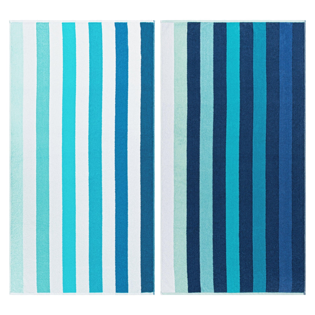 Coastal Blues Cotton Oversized 2 Piece Beach Towel Set