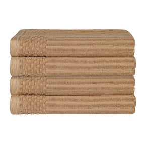 Soho Ribbed Cotton Absorbent Bath Towel Set of 4