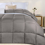 Monochrome Basketweave Plush Microfiber Down Alternative Comforter
