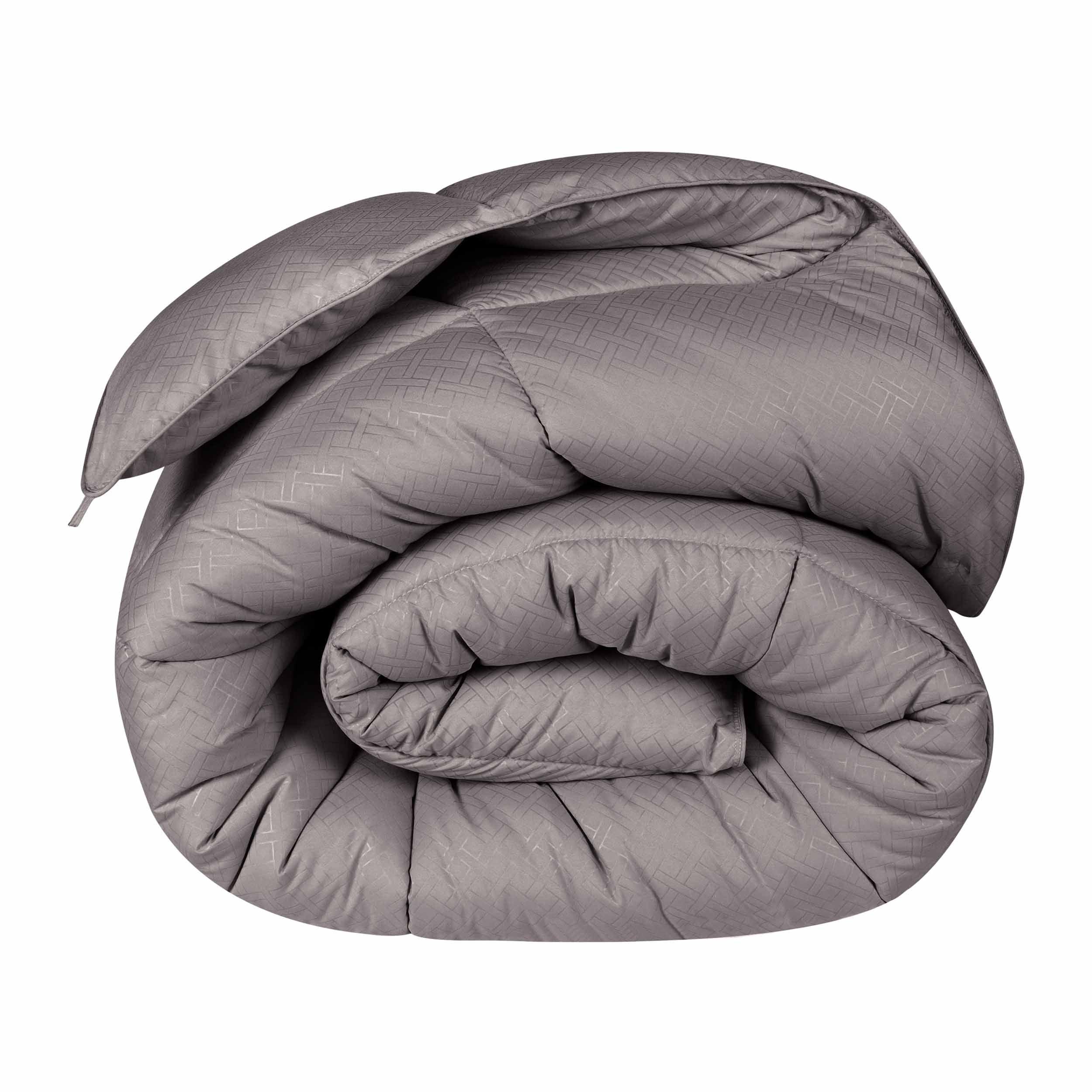 Monochrome Basketweave Plush Microfiber Down Alternative Comforter