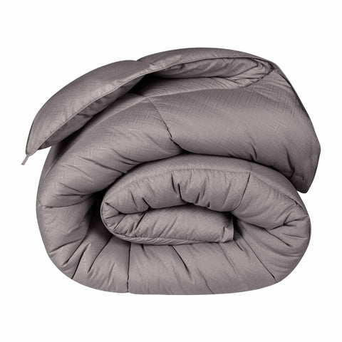 Monochrome Basketweave Plush Microfiber Down Alternative Comforter