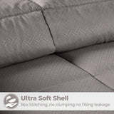 Monochrome Basketweave Plush Microfiber Down Alternative Comforter