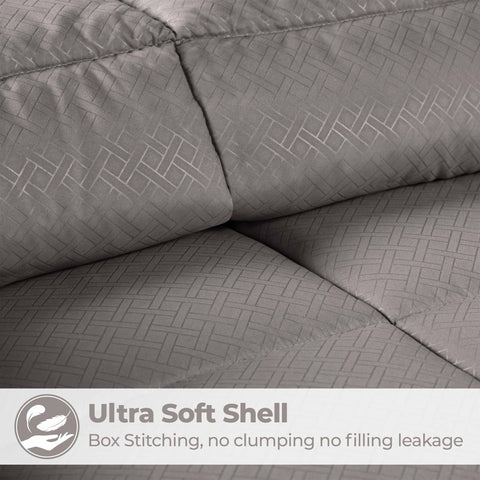 Monochrome Basketweave Plush Microfiber Down Alternative Comforter