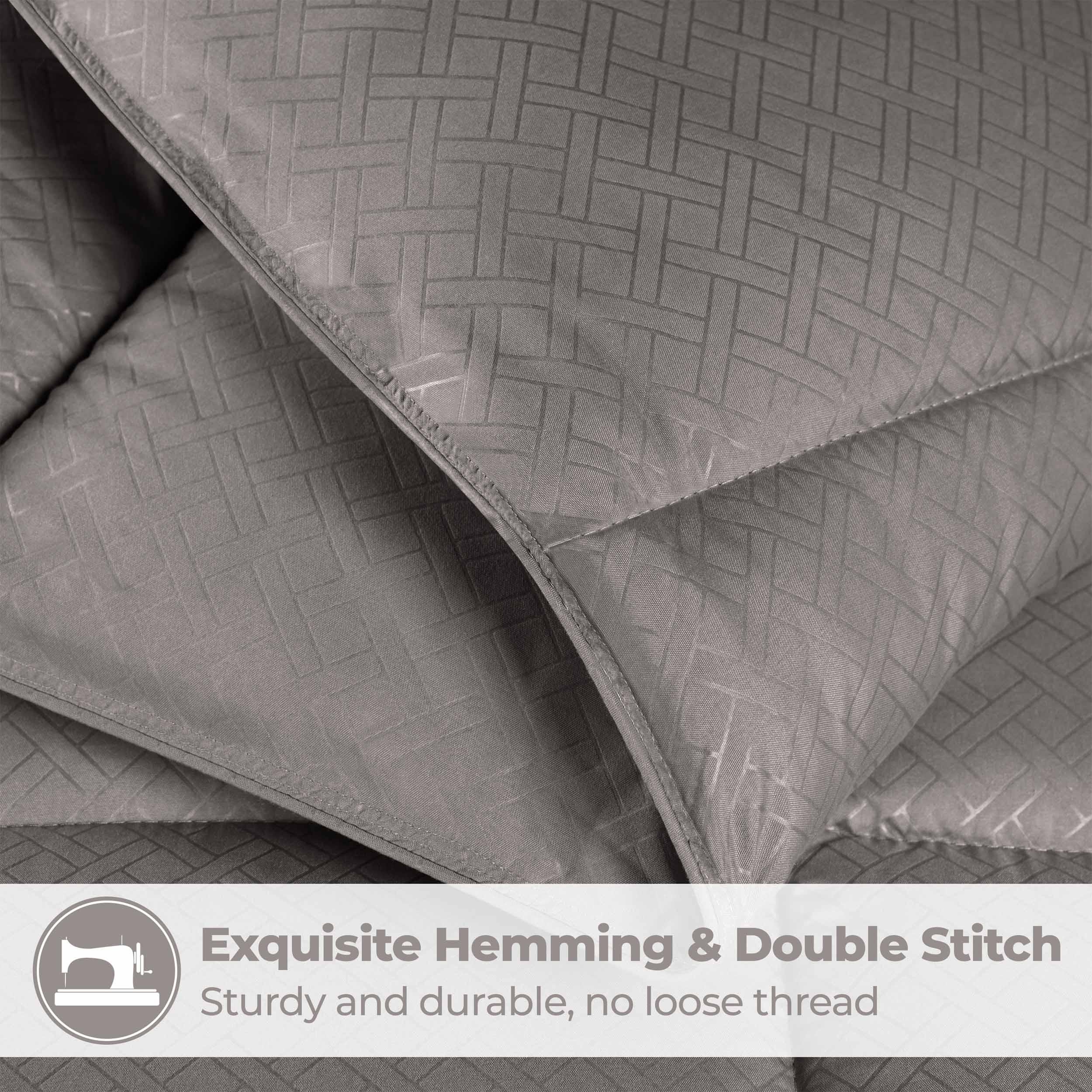 Monochrome Basketweave Plush Microfiber Down Alternative Comforter