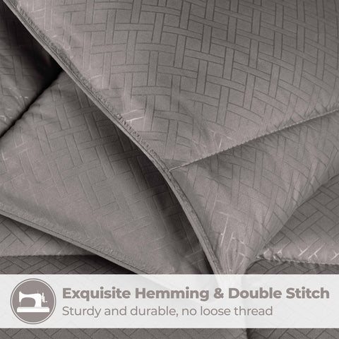 Monochrome Basketweave Plush Microfiber Down Alternative Comforter