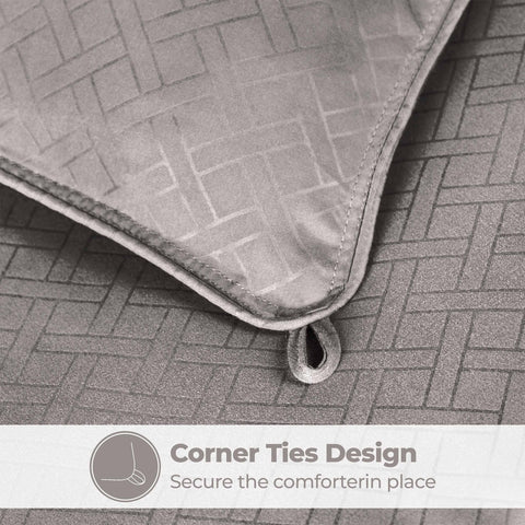 Monochrome Basketweave Plush Microfiber Down Alternative Comforter