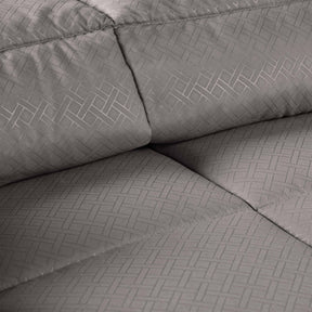 Monochrome Basketweave Plush Microfiber Down Alternative Comforter