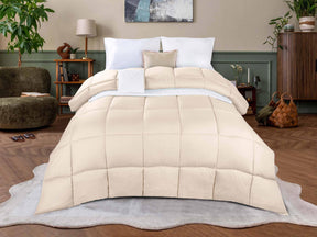 Monochrome Basketweave Plush Microfiber Down Alternative Comforter