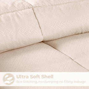 Monochrome Basketweave Plush Microfiber Down Alternative Comforter