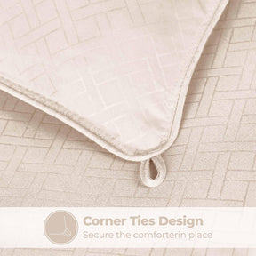 Monochrome Basketweave Plush Microfiber Down Alternative Comforter