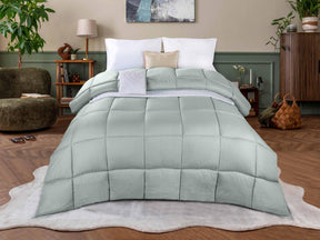 Monochrome Basketweave Plush Microfiber Down Alternative Comforter